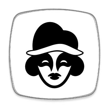 Clown - Viereckiger Kühlschrankmagnet - Weiß - Vorne