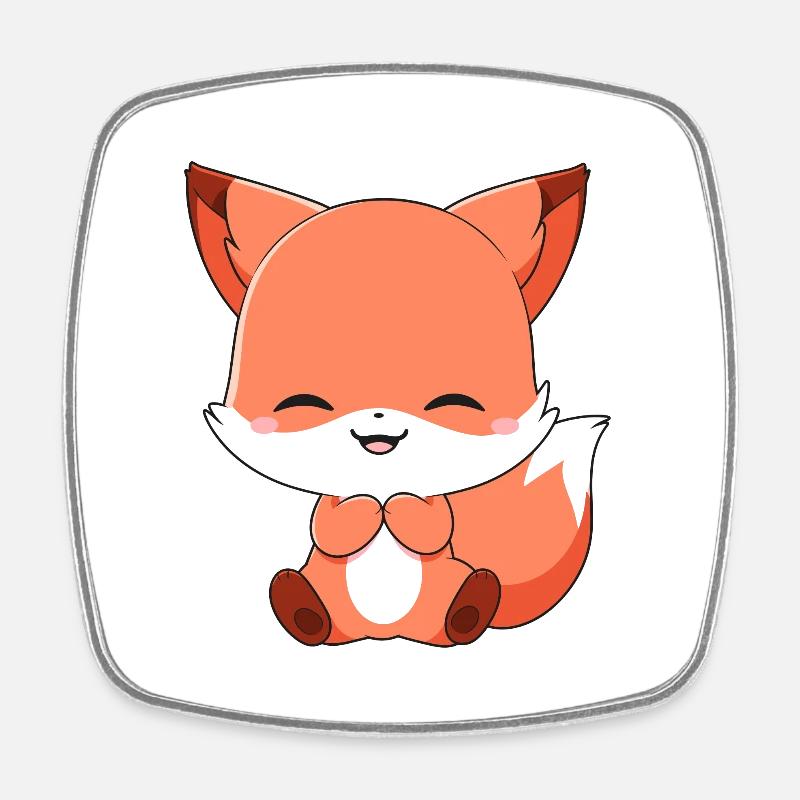 Super mignon Fox préféré - Magnet carré - blanc