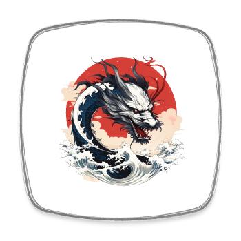 Japanese Dragon - Square fridge magnet - white - Front