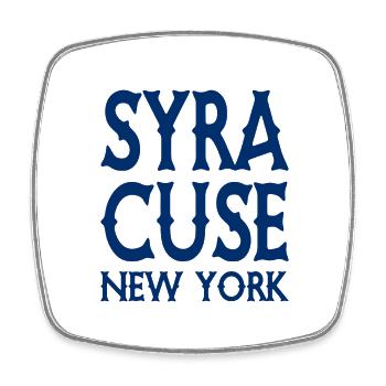 Syracuse - New York - États-Unis USA - Magnet carré - blanc - Devant