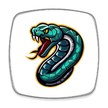 Snake 2 - Square fridge magnet - white - Front