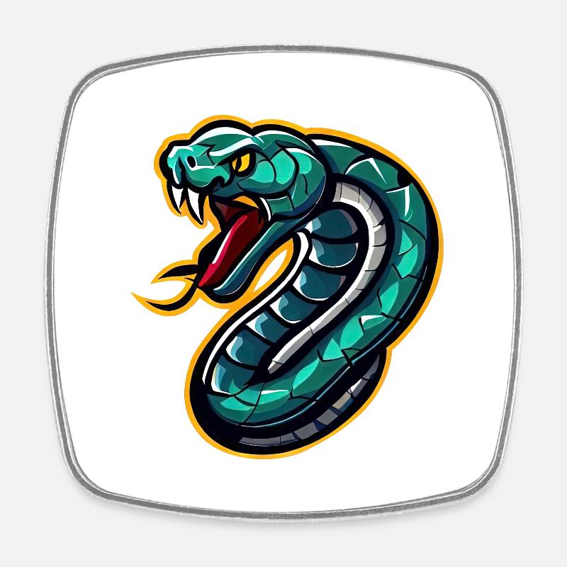 Snake 2 - Square fridge magnet - white