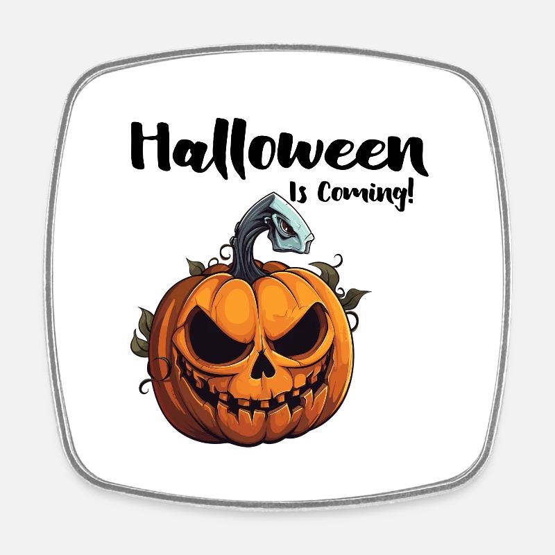 Halloween arrive - Joyeux Halloween - Magnet carré - blanc