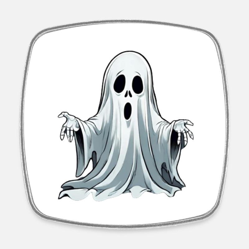 Halloween Ghost - Square fridge magnet - white