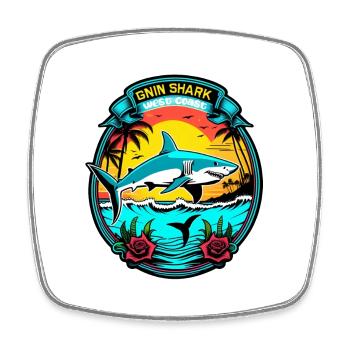 shark - Square fridge magnet - white - Front