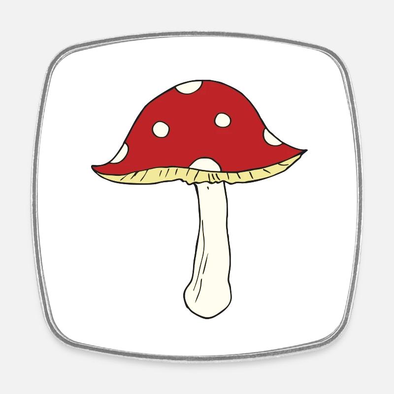fly agaric - Square fridge magnet - white