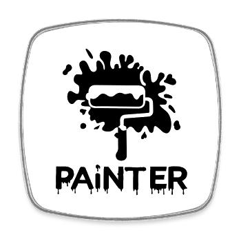 painting painter - Viereckiger Kühlschrankmagnet - Weiß - Vorne