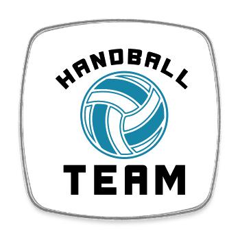 Équipe de handball - Magnet carré - blanc - Devant