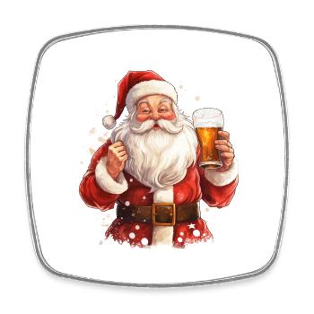 Weihnachtsmann Bier Weihnachten Prost Lustig Humor - Viereckiger Kühlschrankmagnet - Weiß - Vorne