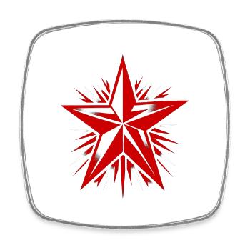 Etoile Rouge, Communisme, Marxisme - Magnet carré - blanc - Devant