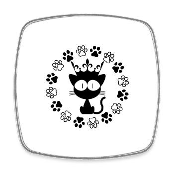 Katze 2 - Viereckiger Kühlschrankmagnet - Weiß - Vorne