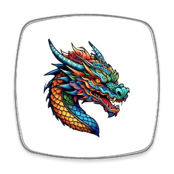 Asiatischer Drache - Japan - Chinesisch - Viereckiger Kühlschrankmagnet - Weiß - Vorne