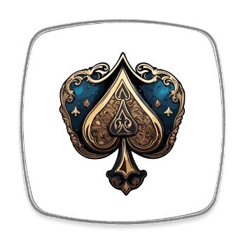 Pik / Spielkarte / Poker / Symbol / schwarz / Skat - Viereckiger Kühlschrankmagnet - Weiß - Vorne
