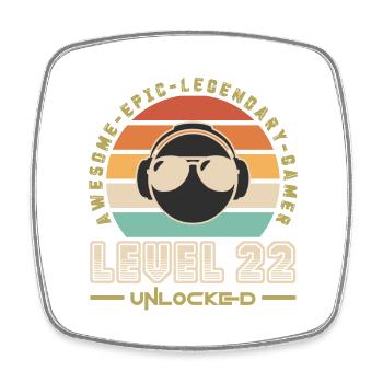Level 22 - Square fridge magnet - white - Front