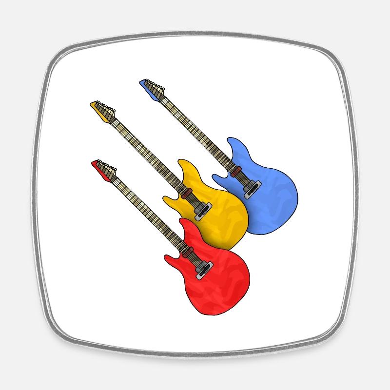 Guitares - Magnet carré - blanc