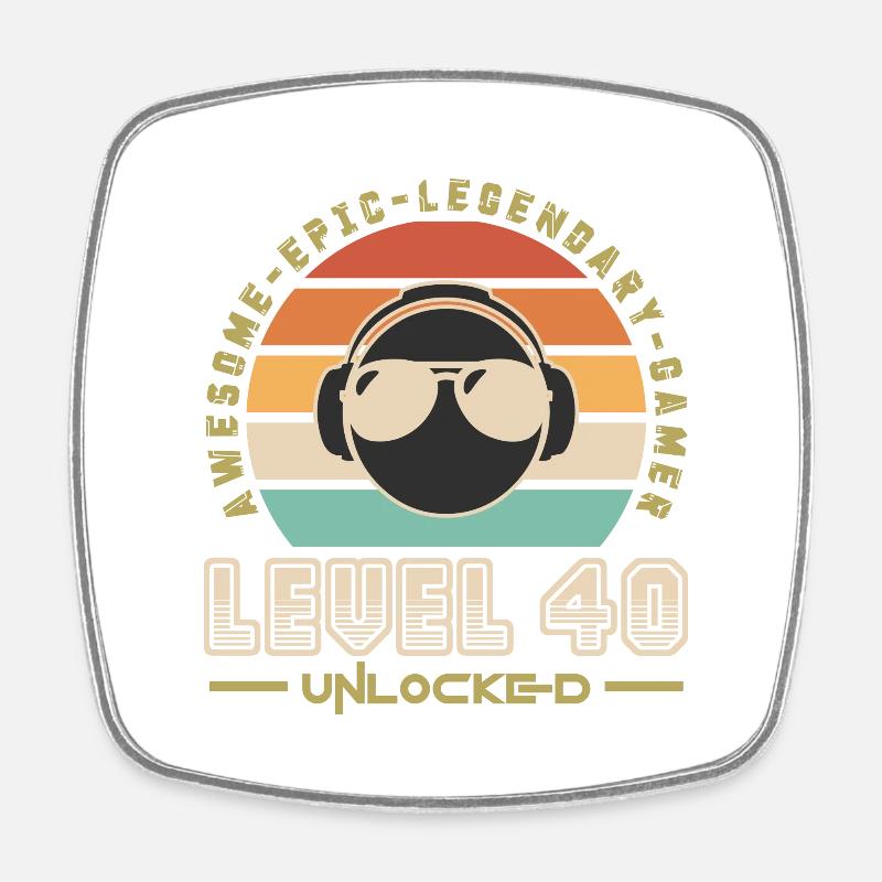 Level 40 - Magnet carré - blanc