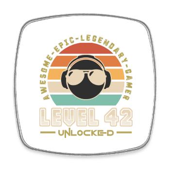 Level 42 - Square fridge magnet - white - Front