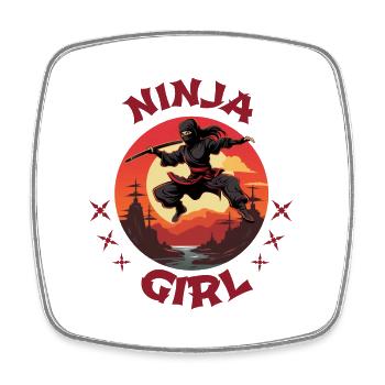 Charming Ninja Fighter I Ninja Girl I Ninja - Viereckiger Kühlschrankmagnet - Weiß - Vorne