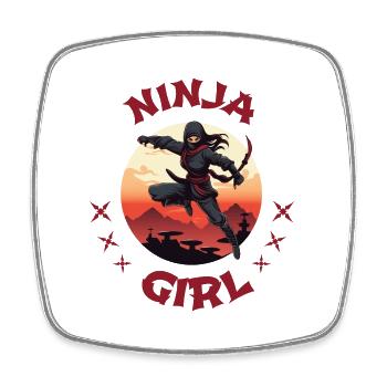 Charmant combattant ninja I Ninja Girl I Ninja - Magnet carré - blanc - Devant