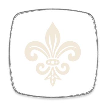 Simple Fleur de lis Design - Square fridge magnet - white - Front