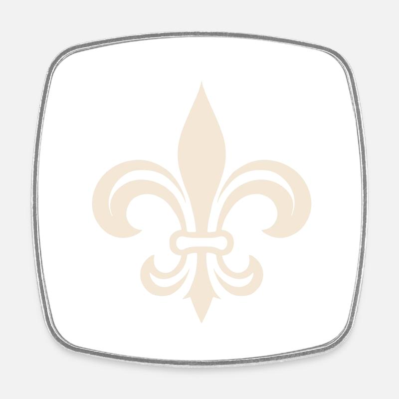 Logo de la Fleur de Lys de la Reine - Magnet carré - blanc
