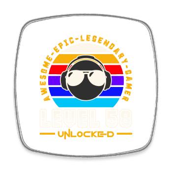 Level 58 - Square fridge magnet - white - Front