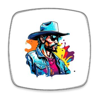 Cowboy / Wilde Westen / Wüste / Lasso / Rodeo - Viereckiger Kühlschrankmagnet - Weiß - Vorne