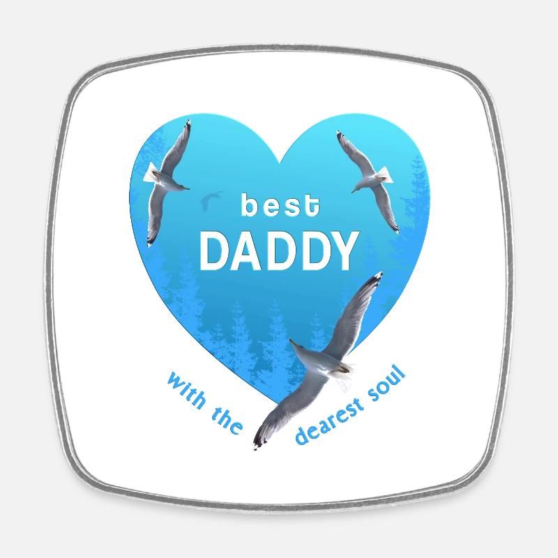best daddy - Viereckiger Kühlschrankmagnet - Weiß
