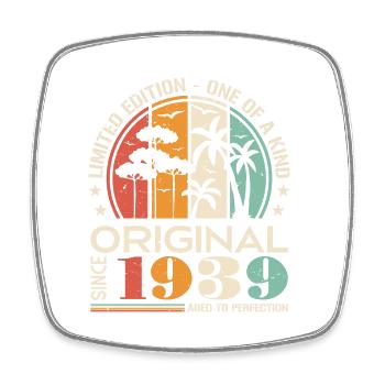 Oldtimer Baujahr 1939 Geboren Jahrgang Geburtstag - Viereckiger Kühlschrankmagnet - Weiß - Vorne