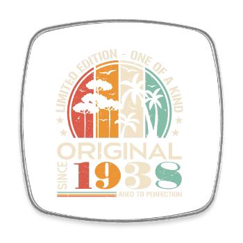 Oldtimer Baujahr 1938 Geboren Jahrgang Geburtstag - Viereckiger Kühlschrankmagnet - Weiß - Vorne