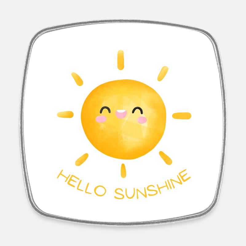 Hello Sunshine - Square fridge magnet - white