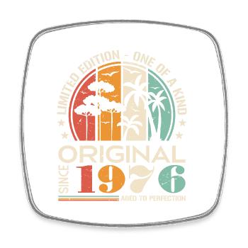Voiture Vintage Construite en 1976 Né Vintage Anniversaire - Magnet carré - blanc - Devant