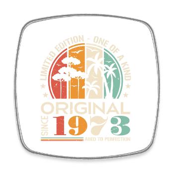 Voiture Vintage Construite En 1973 Né Vintage Anniversaire - Magnet carré - blanc - Devant
