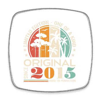 Légendaire depuis 2015 Born Vintage Birthday - Magnet carré - blanc - Devant