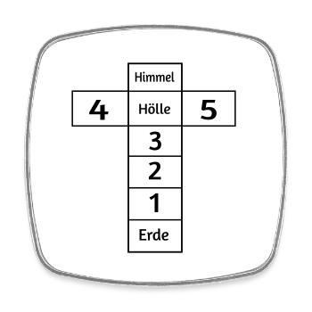 Himmel und Hölle - Viereckiger Kühlschrankmagnet - Weiß - Vorne