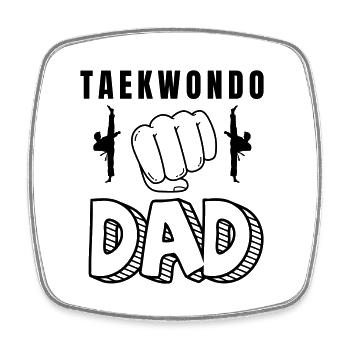 Kampfsport für Männer Lustiger Taekwondo-Vater - Viereckiger Kühlschrankmagnet - Weiß - Vorne