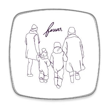 Love me tender Forever, Aimons nous pour toujours - Magnet carré - blanc - Devant