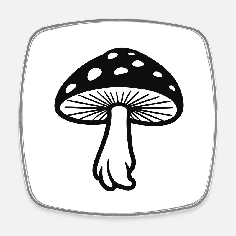 Pilz - Viereckiger Kühlschrankmagnet - Weiß
