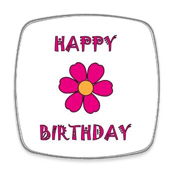 HAPPY BIRTHDAY. JOYEUX ANNIVERSAIRE. ANNIVERSAIRE. - Magnet carré - blanc - Devant