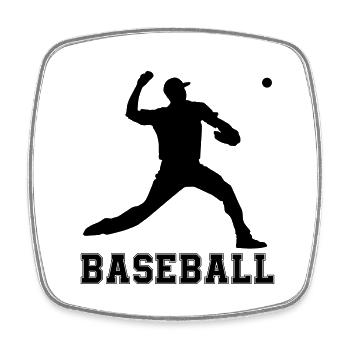 baseball - Viereckiger Kühlschrankmagnet - Weiß - Vorne