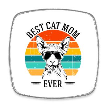 Meilleure maman chat de tous les temps Sphynx chat chats Wilsigns - Magnet carré - blanc - Devant