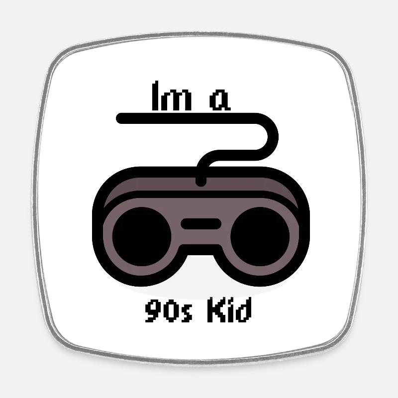 90s Kid - Square fridge magnet - white