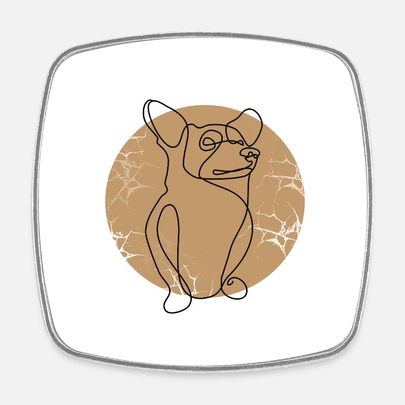 CORGI - Magnet carré - blanc
