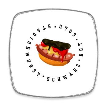 Fan de football Allemagne Stadium Saucisse - Magnet carré - blanc - Devant