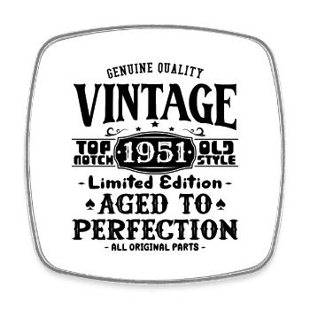 Iconic 1951 Birthday T-Shirt - Square fridge magnet - white - Front