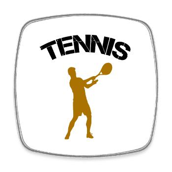 tennis - Magnet carré - blanc - Devant