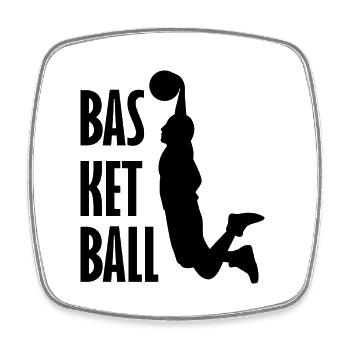 Basketball - Viereckiger Kühlschrankmagnet - Weiß - Vorne