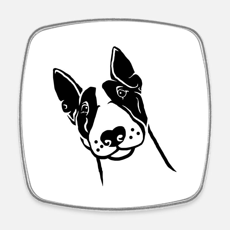 Miniature Bull Terrier - Square fridge magnet - white