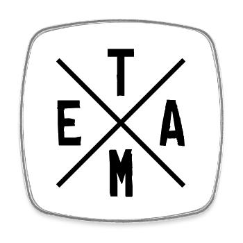 Team Design 1 - Square fridge magnet - white - Front