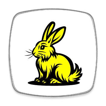 Hase Ostern - Viereckiger Kühlschrankmagnet - Weiß - Vorne